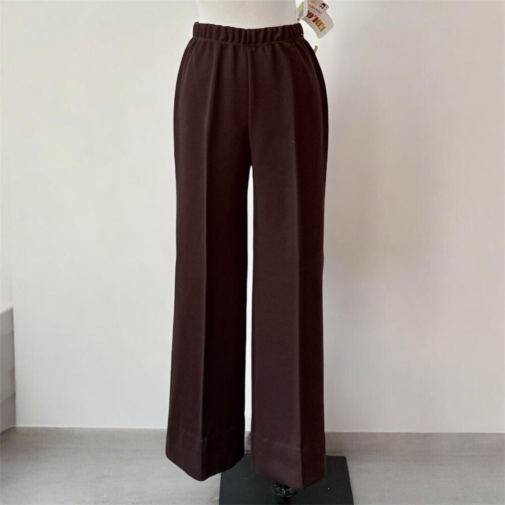 Vintage Koret Brown High Waisted Wide Leg Pants Flat Front Small Deadstcok